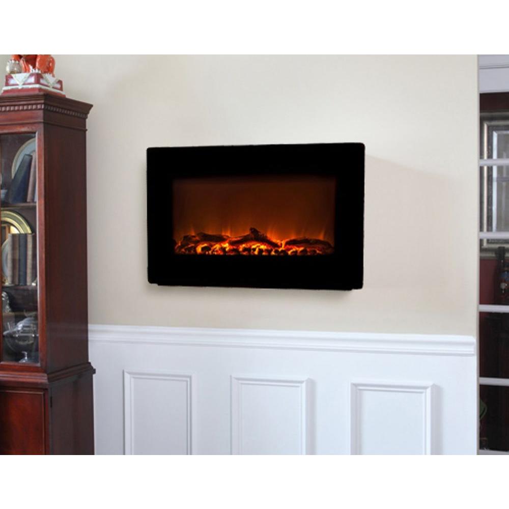 Fire Sense 30 In Wall Mount Electric Fireplace In Black 60757