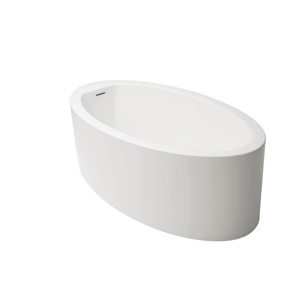 Hydro Systems Aubry 60 In Flatbottom Non Whirlppol Freestanding Bathtub In White Saub6032ato Whi The Home Depot