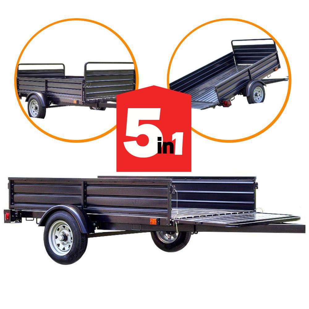 Utility Trailers Towing Equipment The Home Depot 1639 Lb Payload Capacity 4 5 Ft X 7 Utility Trailer With Bed
