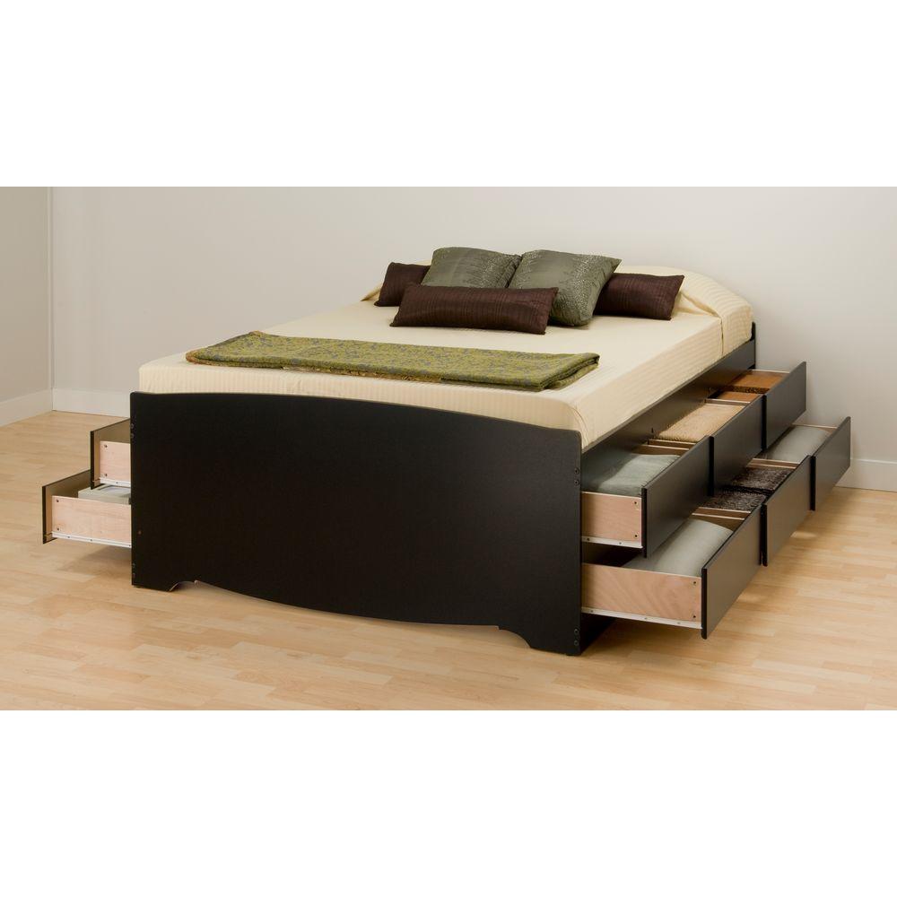 Prepac Queen Wood Storage Bed Bbq 6212 K The Home Depot