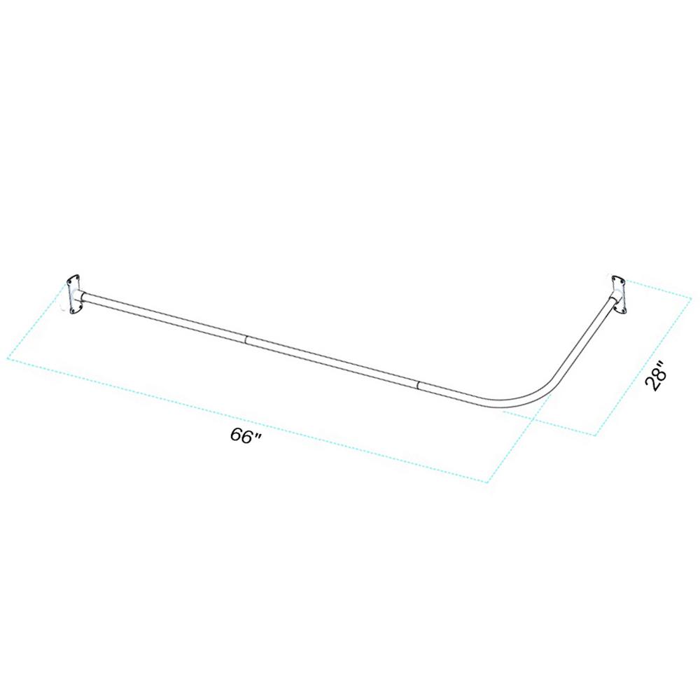 Utopia Alley Utopia Alley Rustproof L Shaped Corner Shower Curtain