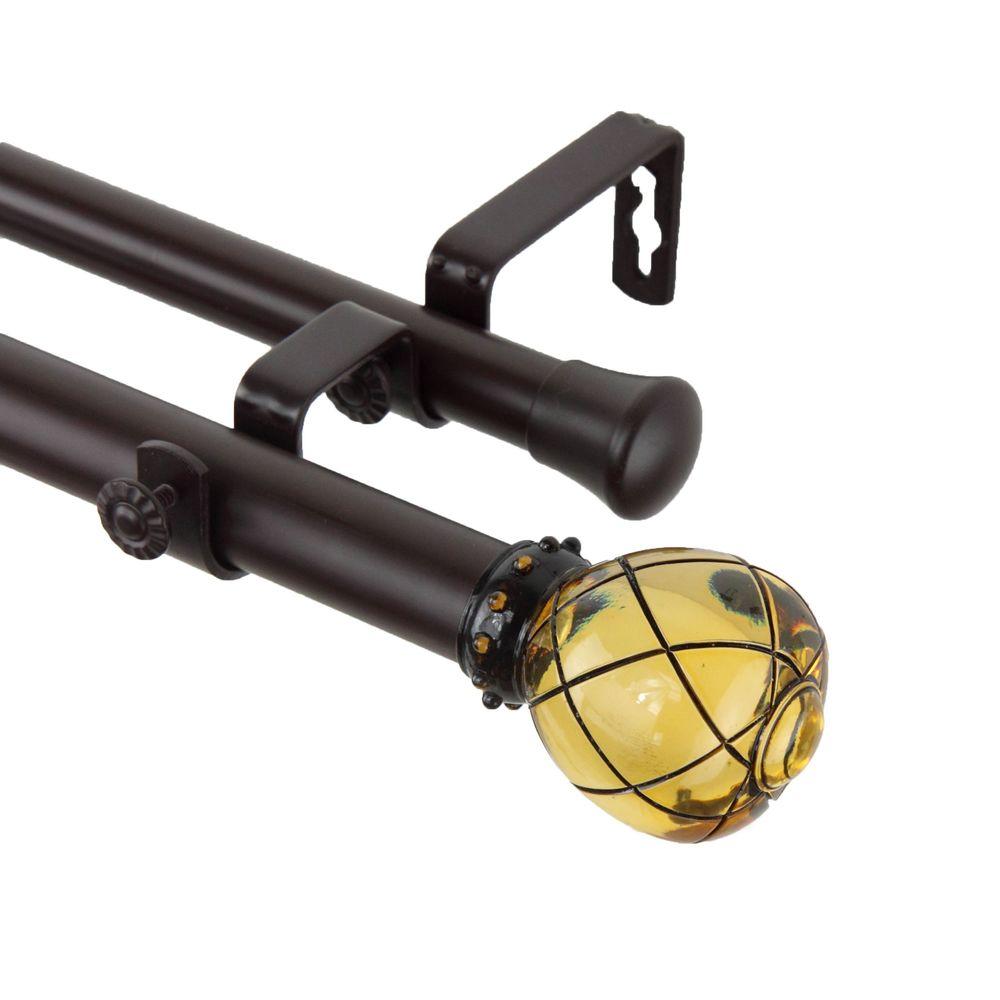 Rod Desyne 66 In 120 In 1 In Supreme Double Curtain Rod Set