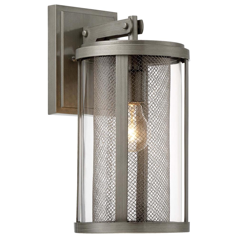 Modern Brushed Nickel Outdoor Wall Mounted Lighting Radian Collection 1 Light Painted Brushed Nickel Outdoor