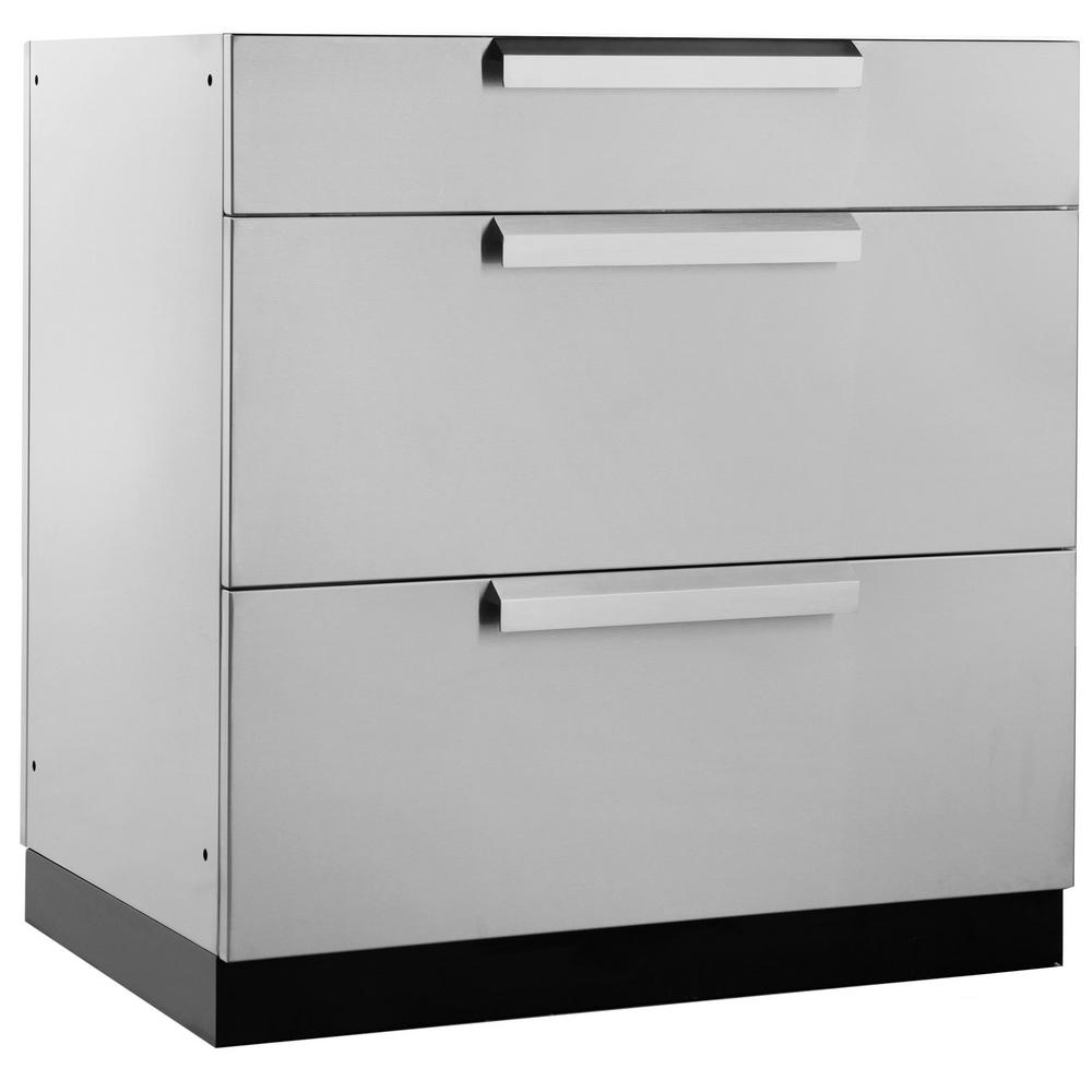 NewAge Products Stainless Steel Classic 32 in. 3 Drawer ...