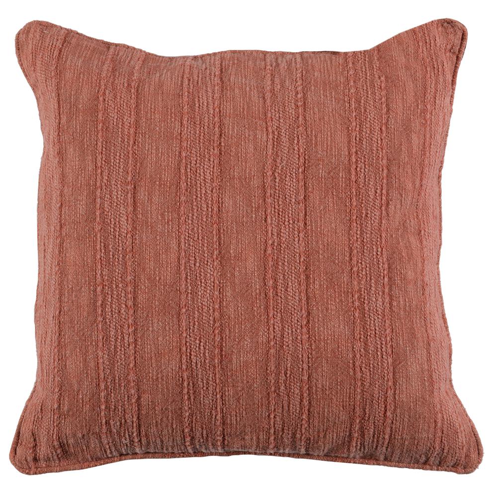 Unbranded Heirloom Linen 22 in. x 22 in. Square Solid Stonewash Terra