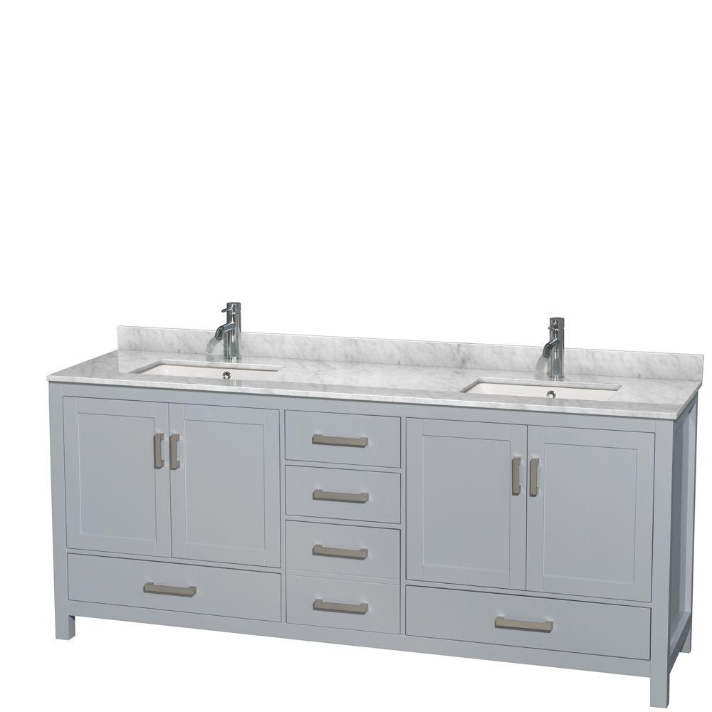 Wyndham Collection Sheffield 80 In W X 22 D Vanity Gray With Wyndham Collection Sheffield 80 In W X 22 D Vanity Gray With