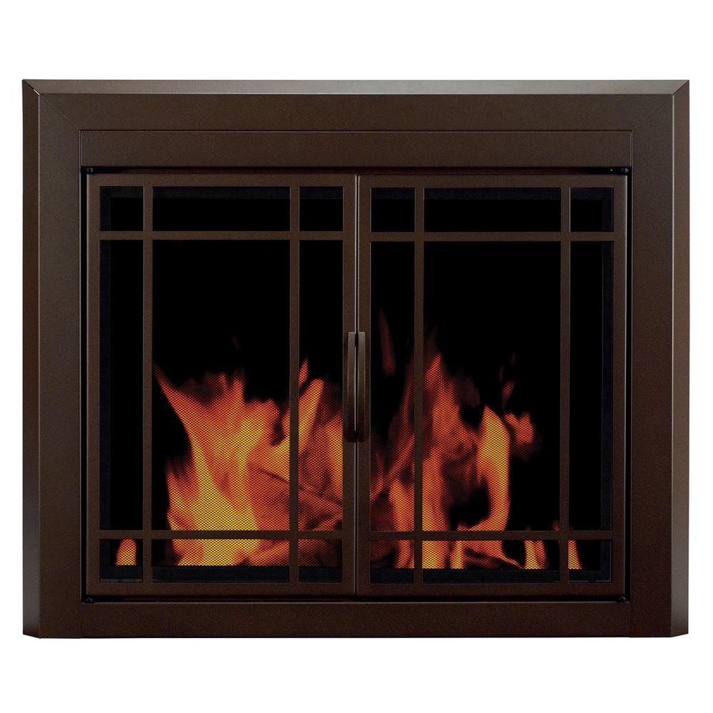 Pleasant Hearth Enfield Small Glass Fireplace Doors En 5500 The