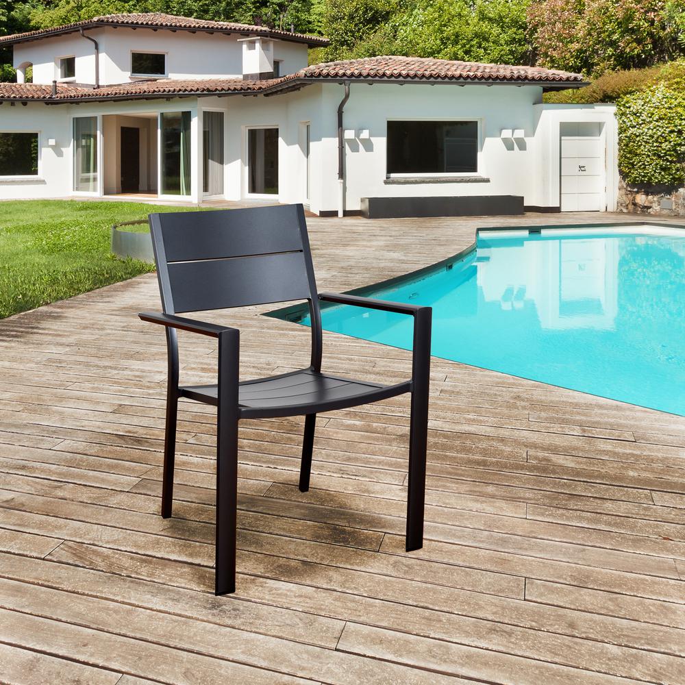 Tacoma Aluminum Outdoor Dining Chair Hd1121 Bs The Home Depot