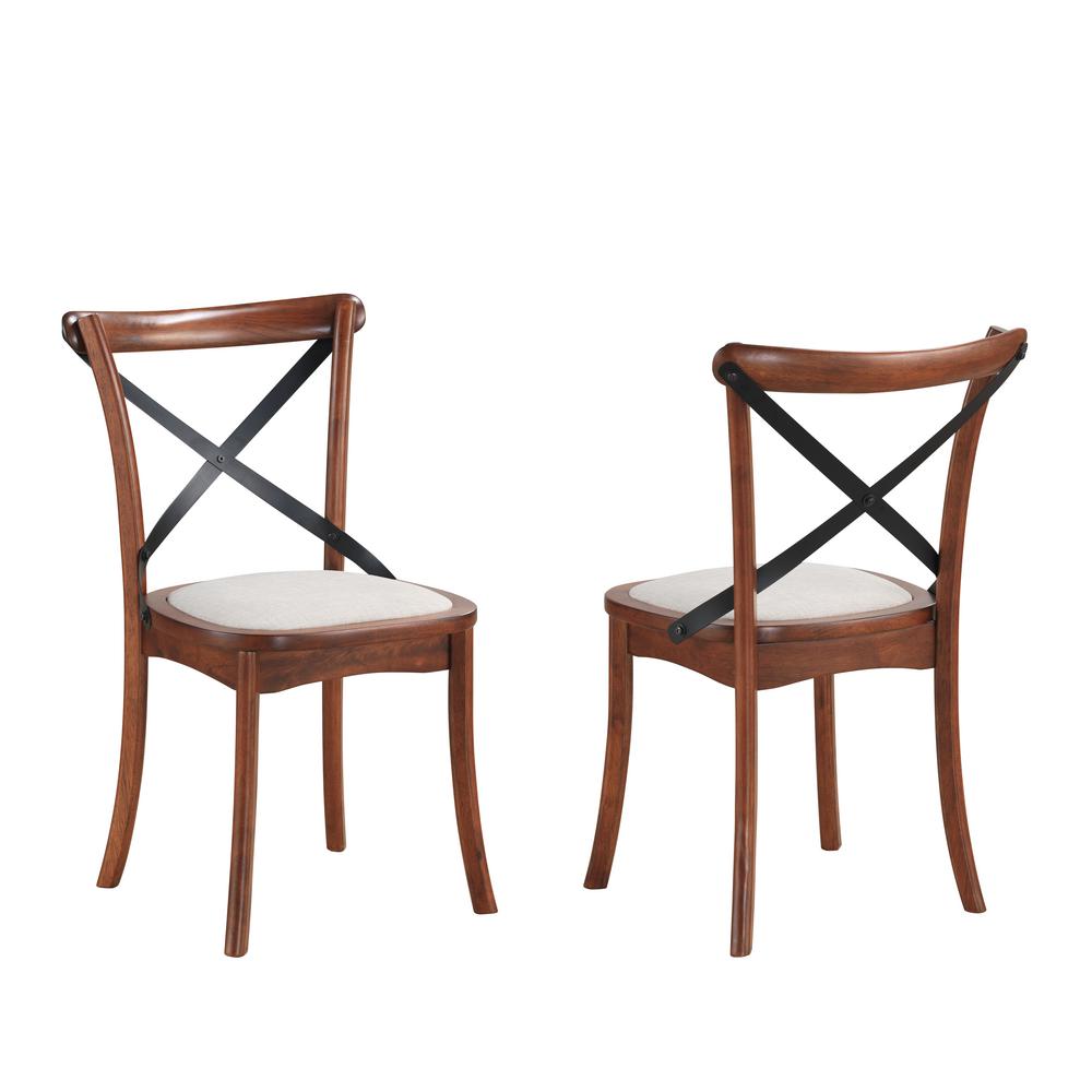 Lindsay Chestnut X Back Upholstered Dining Chair (Set of 2) CL2318U