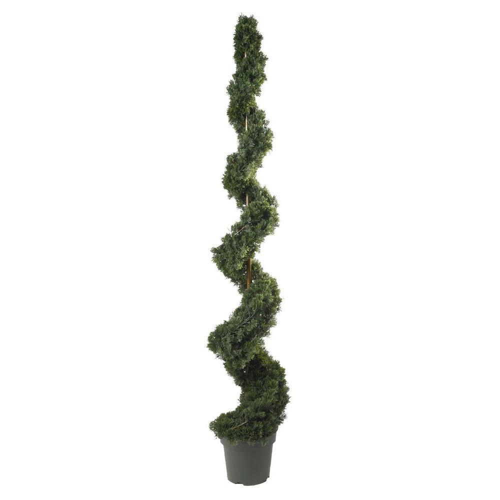 Nearly Natural 6 ft. Indoor/Outdoor Cedar Spiral Silk Tree5167 The