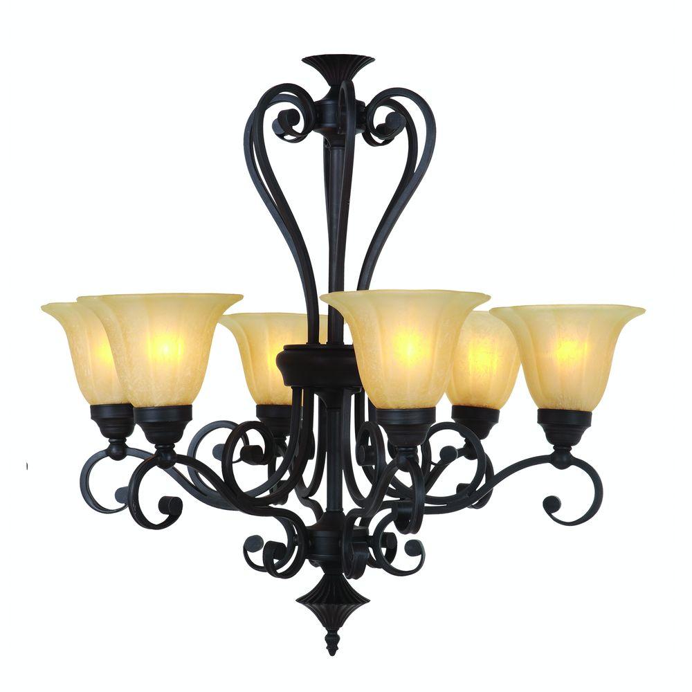 Yosemite Home Decor Florence Collection 6Light Sierra Slate Chandelier