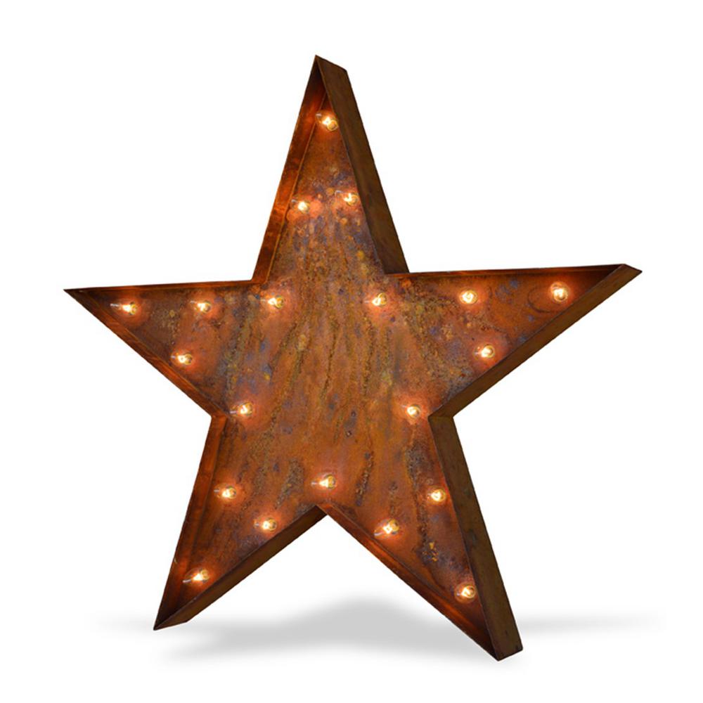 Treks 36 In H X 37 W Large Rusted Steel Star Plug W Large Rusted Steel Star Plug