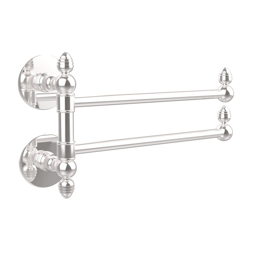 Allied Brass Prestige Skyline Collection 2 Swing Arm Towel Rail In Polished Chrome