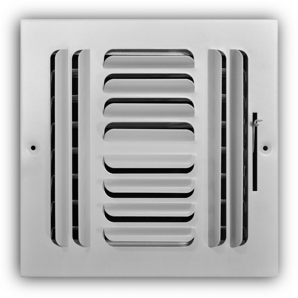 Everbilt 8 in. x 8 in. 4Way Steel Fixed Curved Blade Wall/Ceiling