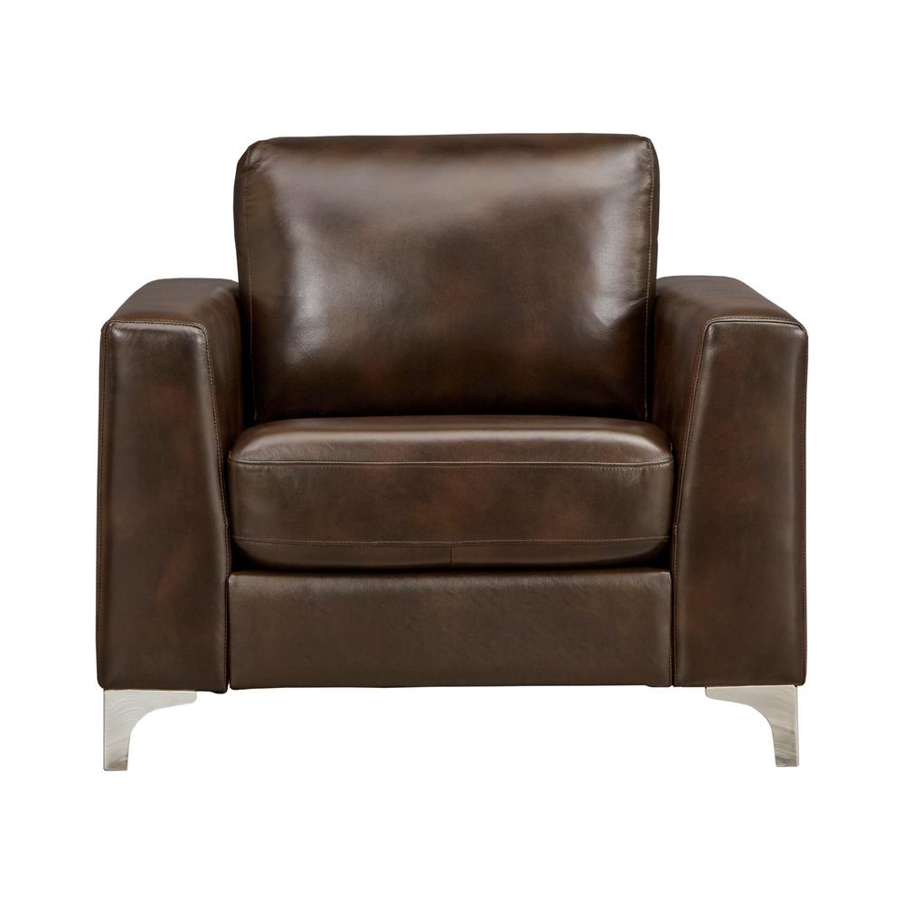 Tesco Abbott Real Leather Armchair - Chocolate Brown | eBay