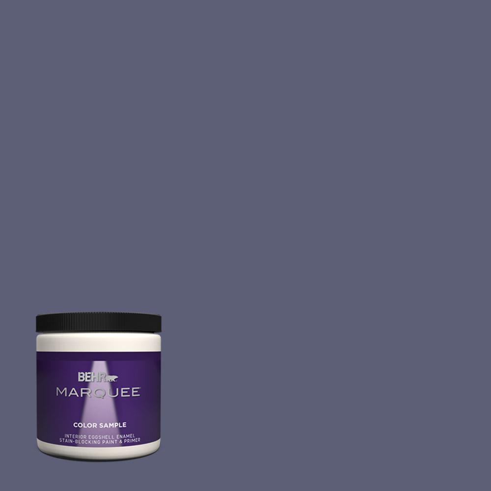 Behr Marquee 8 Oz S560 6 Blue Blood One Coat Hide Eggshell Enamel S560 6 Blue Blood One Coat Hide Eggshell Enamel Interior Exterior Paint And Primer In Sample