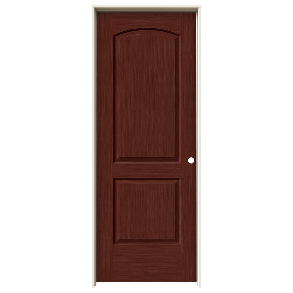 Jeld Wen 30 In X 80 In Continental Black Cherry Stain Left Hand