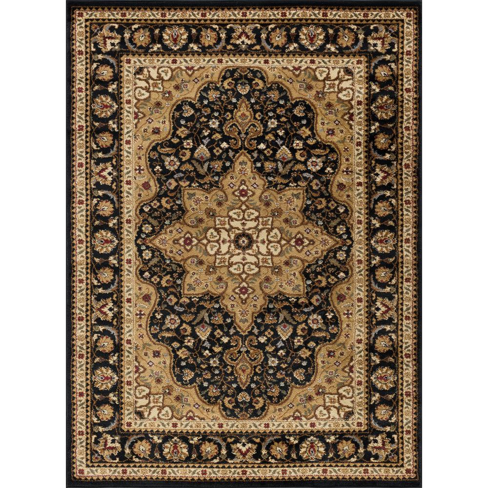 Tayse Rugs Sensation Black 2 ft. x 3 ft. Traditional Area Rug4853
