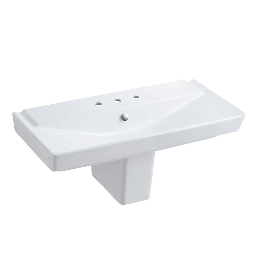 KOHLER Reve SemiCeramic Pedestal Combo Bathroom Sink in White with