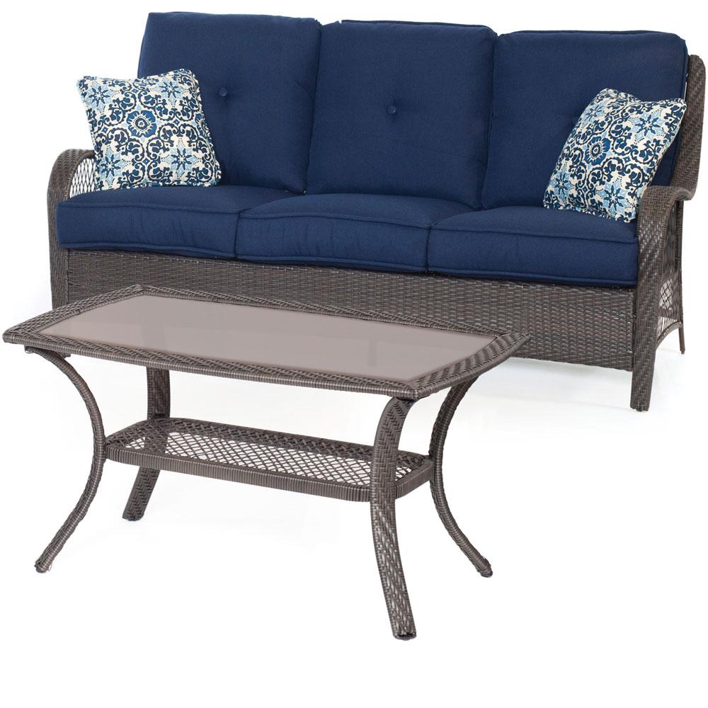 Hanover Orleans Grey 2 Piece All Weather Wicker Patio Conversation Weather Wicker Patio Conversation