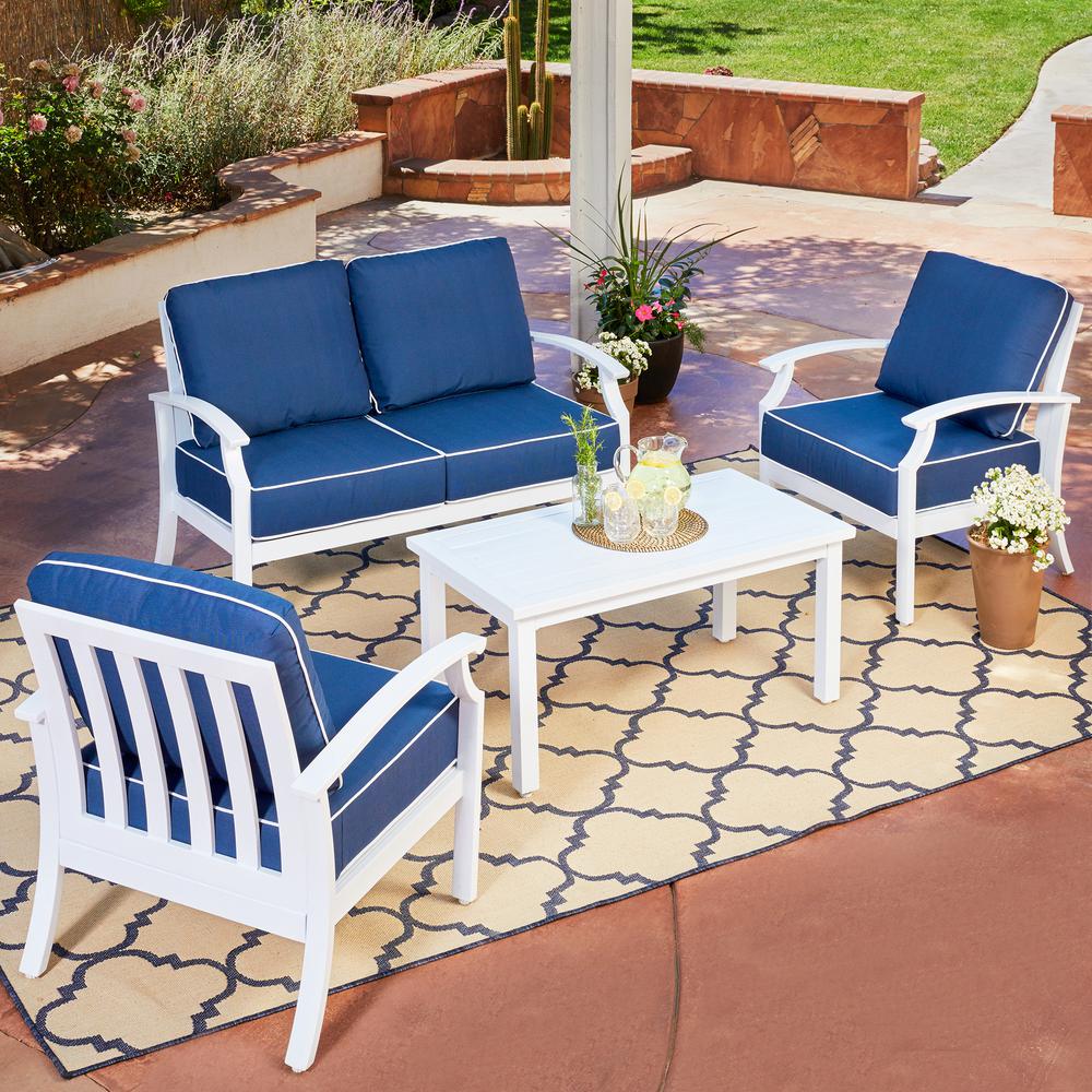 Royal Garden Bridgeport 4 Piece Metal Patio Conversation Set With