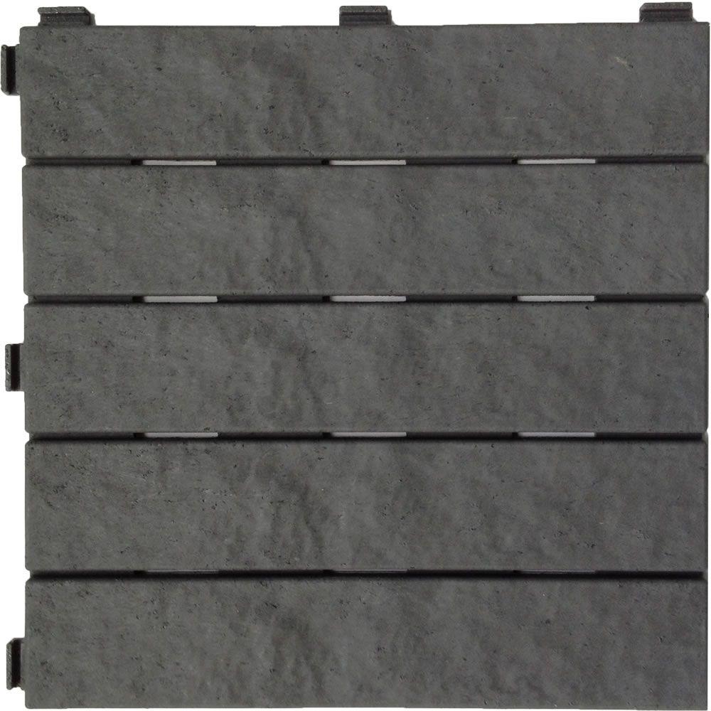 Multy Home 12 In X Rubber Slate Deck Tile 6 Pack X 12 In Rubber Slate Deck Tile