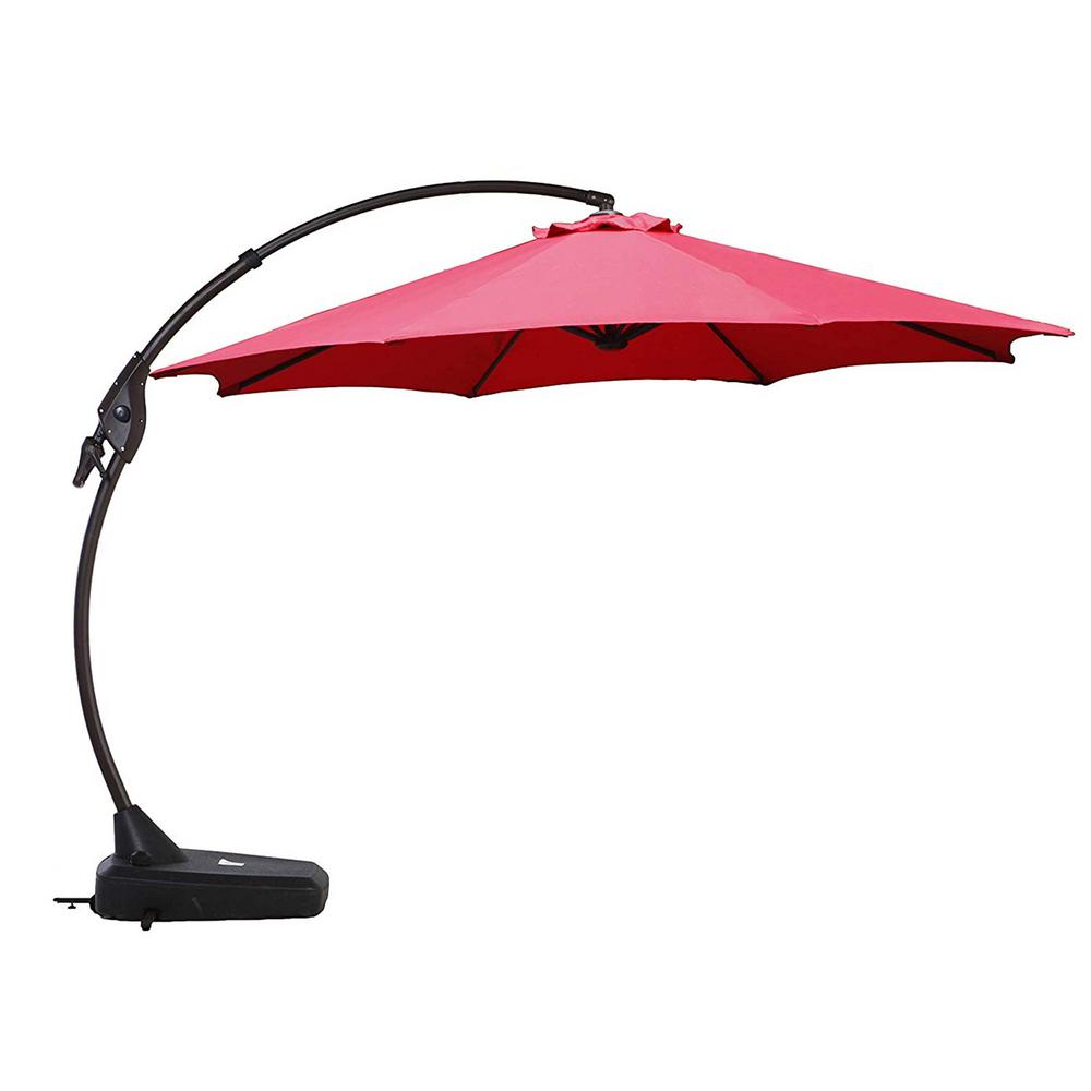 Boyel Living 12 Ft Cantilever Patio Umbrella With Base In Brick Red Td1000004 The Home Depot