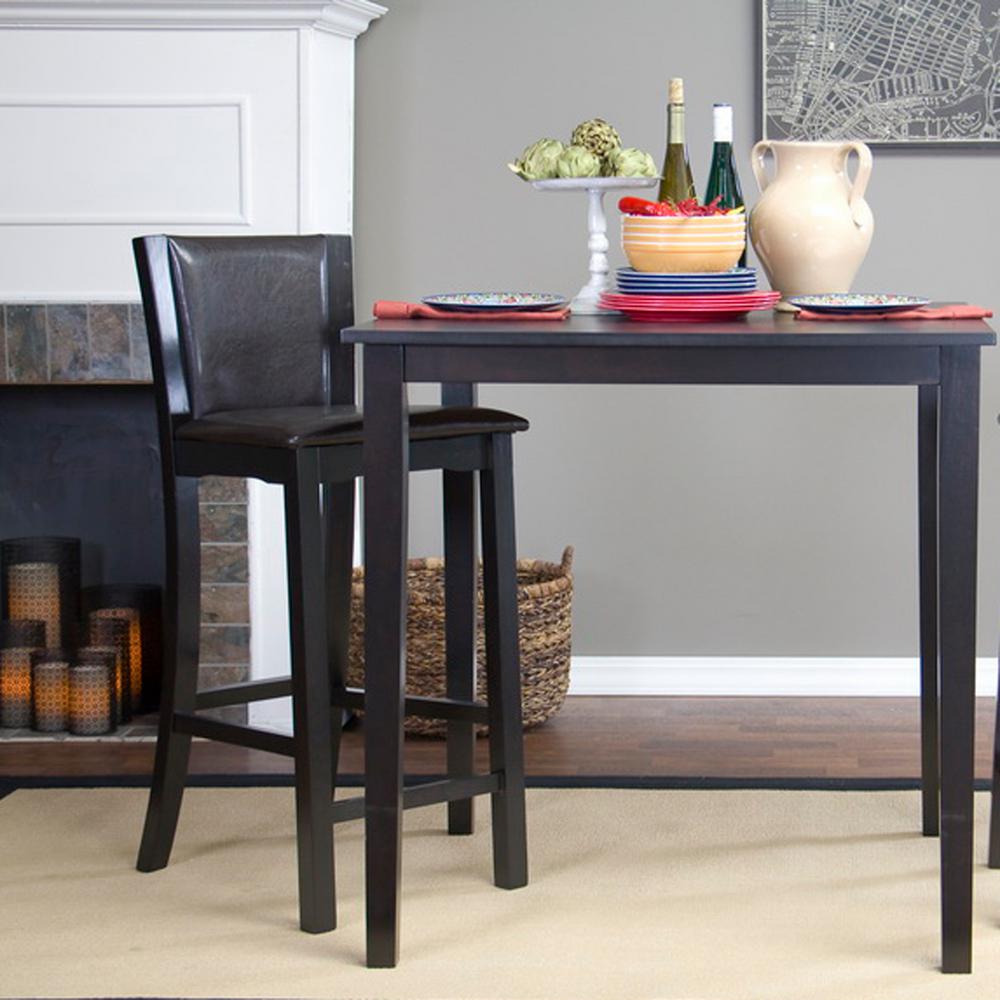 Baxton Studio Rinko Brown Faux Leather Upholstered 2-Piece Bar Stool Set
