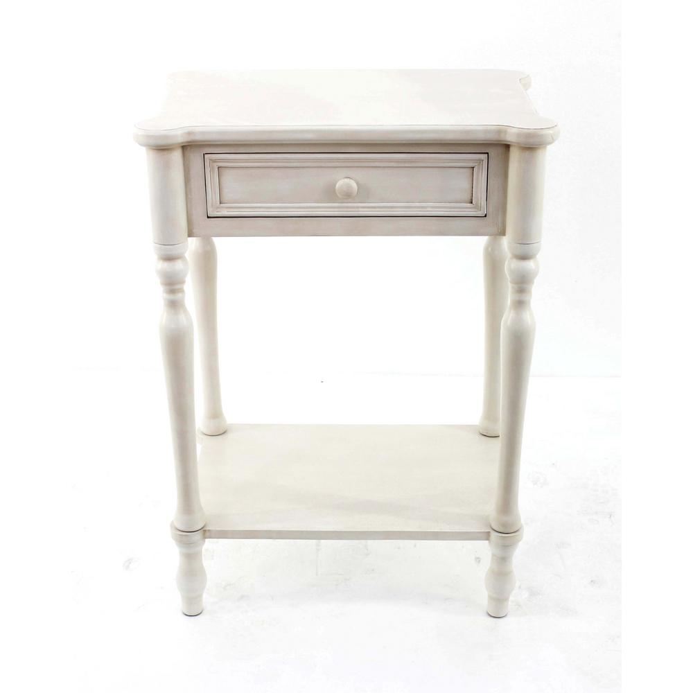 White Wood End Table With Drawer Af 024 The Home Depot White Wood End Table With Drawer