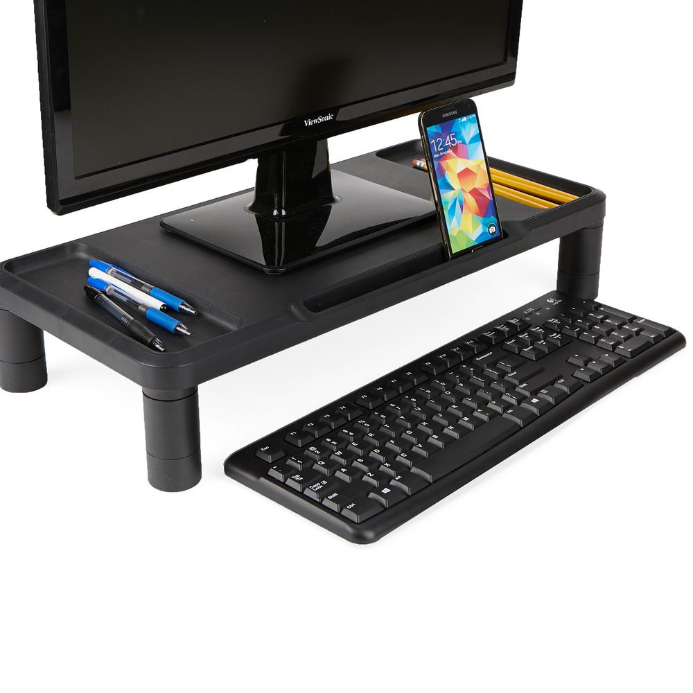 Mind Reader Large Plastic Monitor Stand Riser For Monitors And