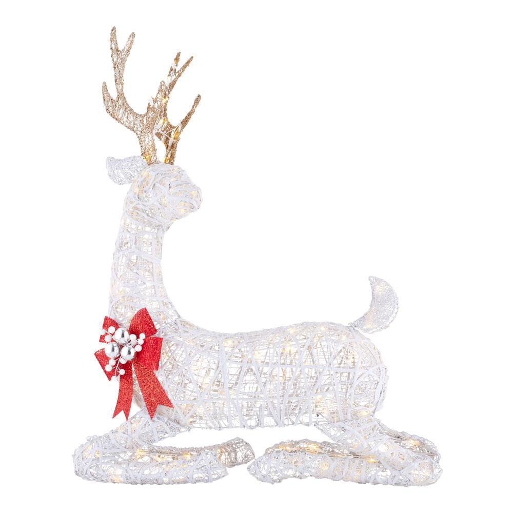3.5 ft Polar Wishes White LED Lying Deer
