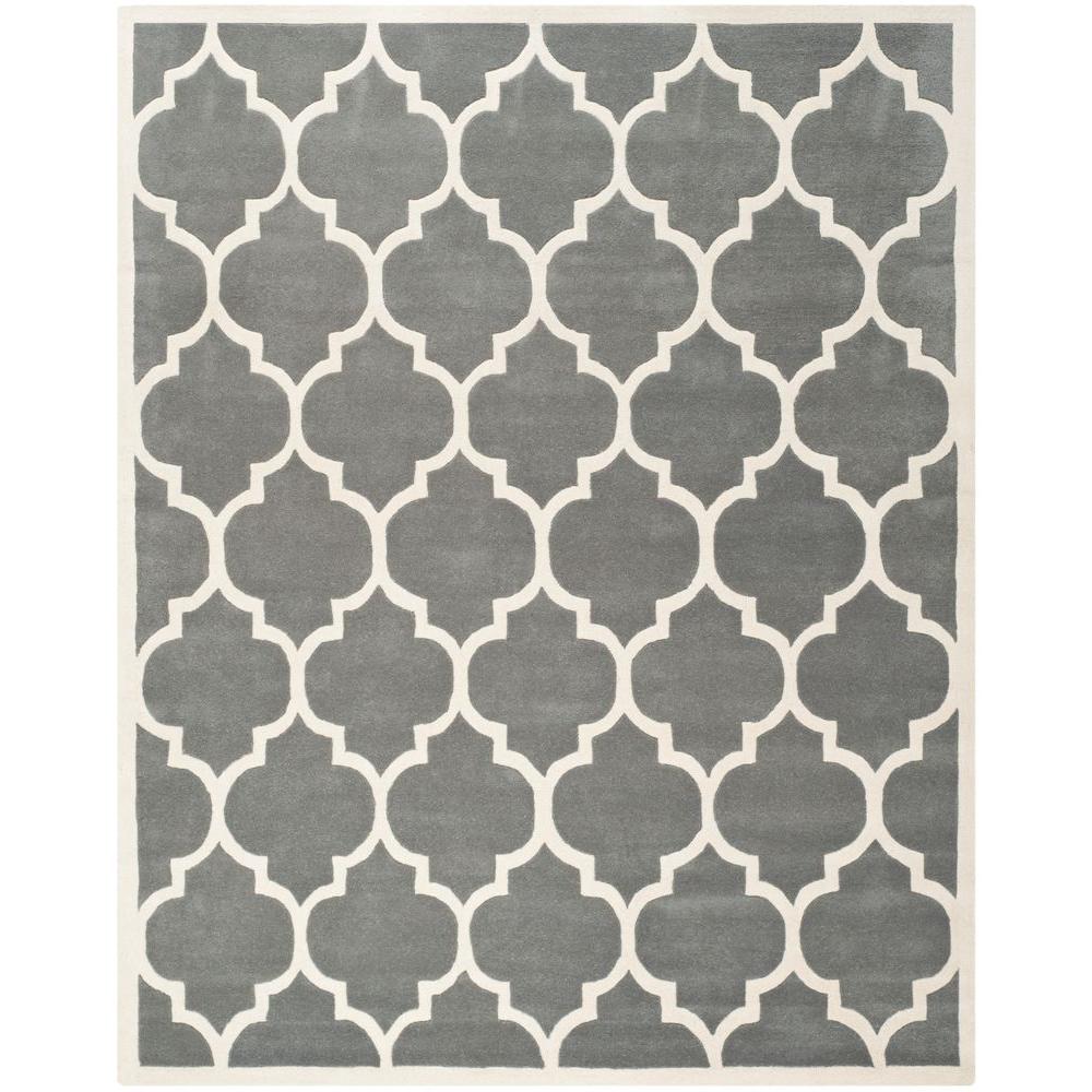 Safavieh Ham Dark Grey Ivory 8 Ft X 10 Area Rug