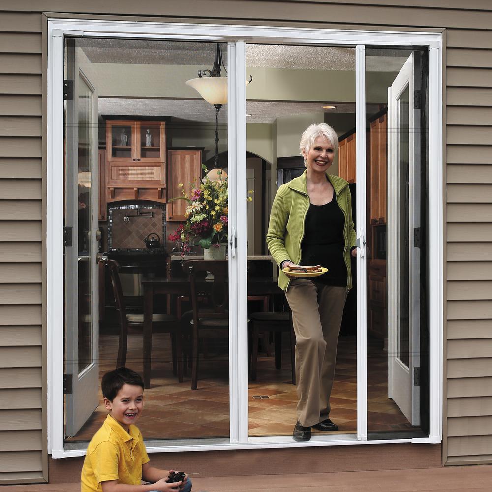 Brisa White Retractable Screen Door 80 Single