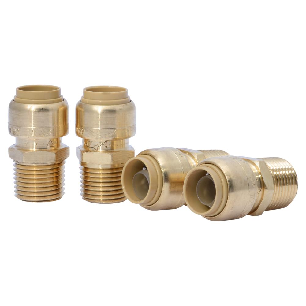 Sharkbite 3 4 In Brass Push To Connect X Male Pipe Thread Adapter 4 Pack U134lfj4 The Home