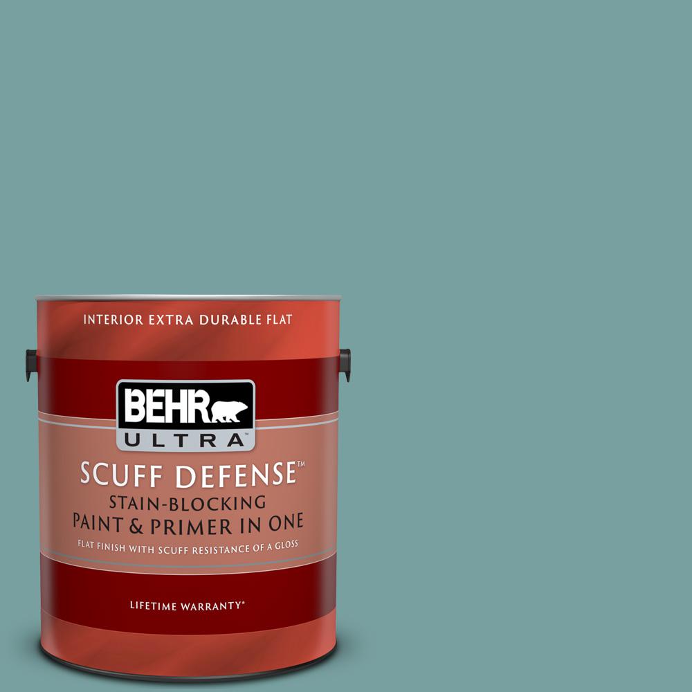 BEHR ULTRA SCUFF DEFENSE 1 Gal. #S440-4 Tower Bridge Extra Durable Flat ...