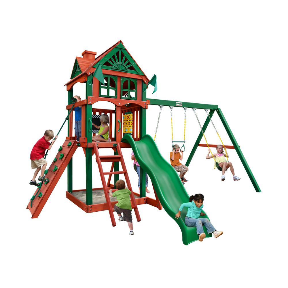 Gorilla Playsets Five Star II Cedar Swing Set with Timber Shield Posts by Gorilla Playsets