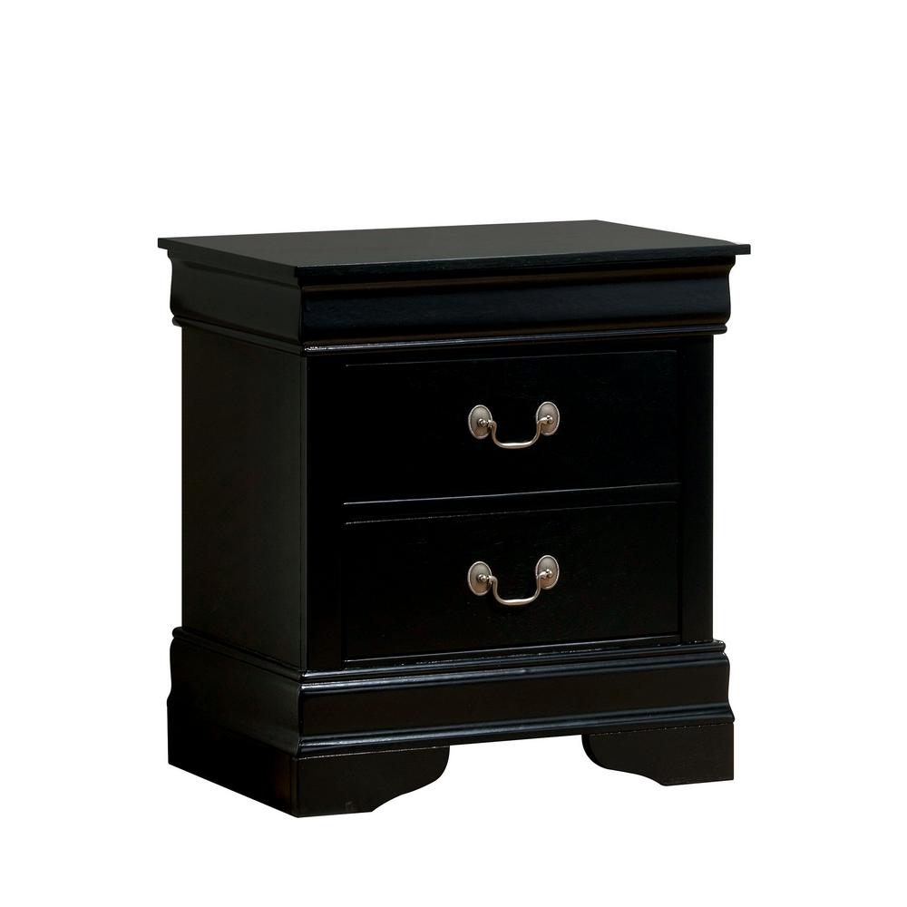 William S Home Furnishing Louis Philippe Iii Black Transitional Style Nightstand Cm7866bk N The Home Depot