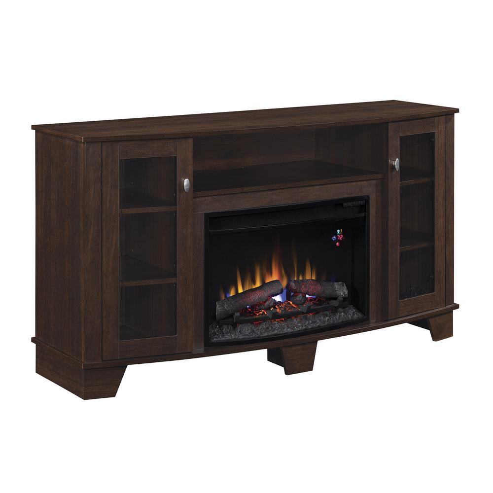 Home Decorators Collection Grand Haven 59 In Media Console Electric Fireplace Dark Cherry 25mm4495 Pc72 The Depot Media Console Electric Fireplace, Dark Cherry Wood Fireplace Tv Stand