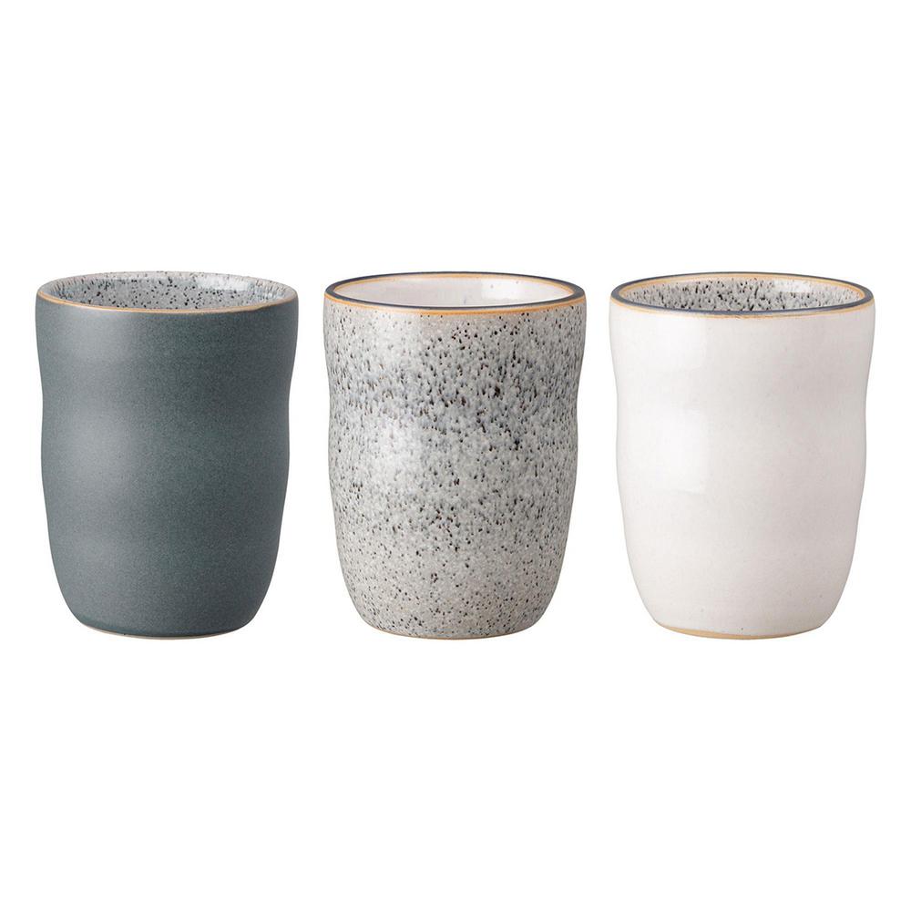 Denby 3 Piece 9 29 Oz Studio Grey Handleless Coffee Mug Set Stg 3hmug The Home Depot