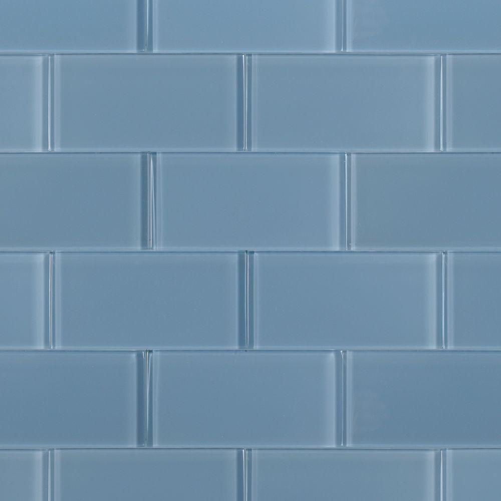 Ivy Hill Tile Contempo Blue Gray Polished 6 In X 3 In X 8 Mm Glass