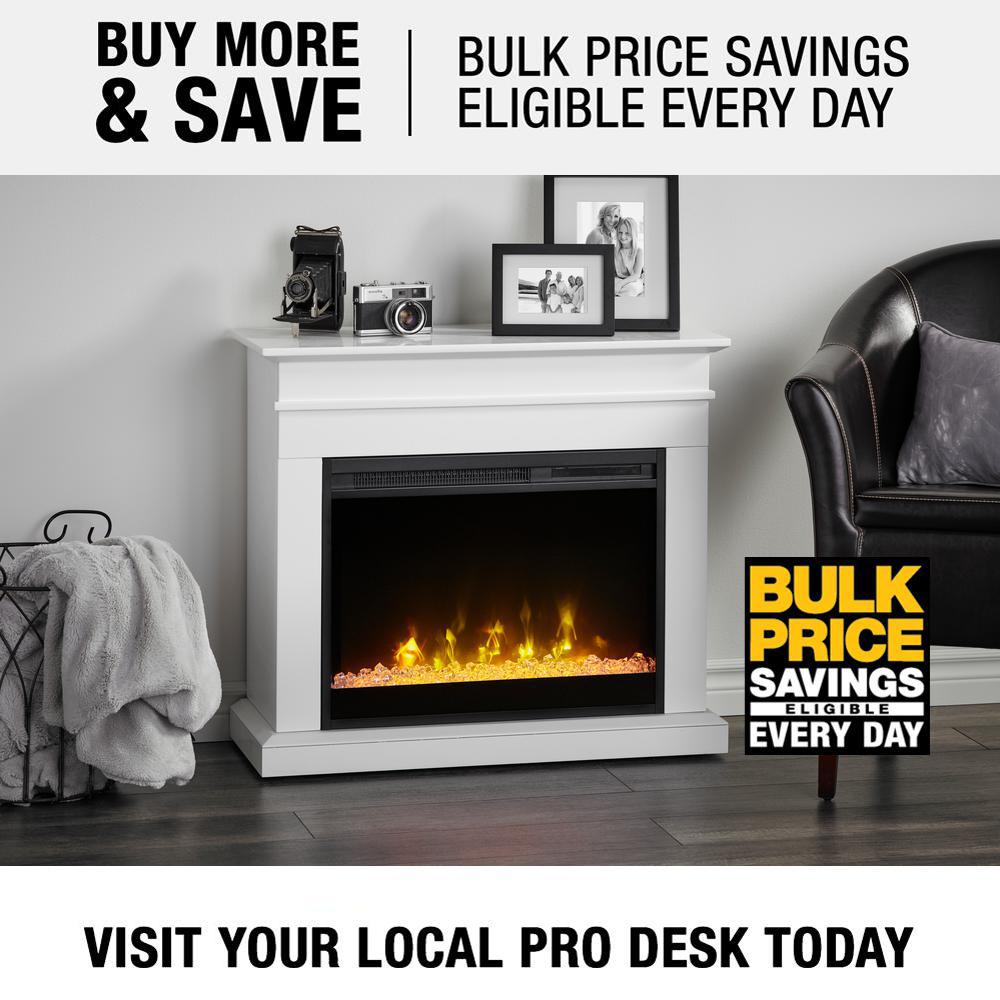 C3 Jasmine 31 In Mantel With A 23 In Electric Fireplace In White