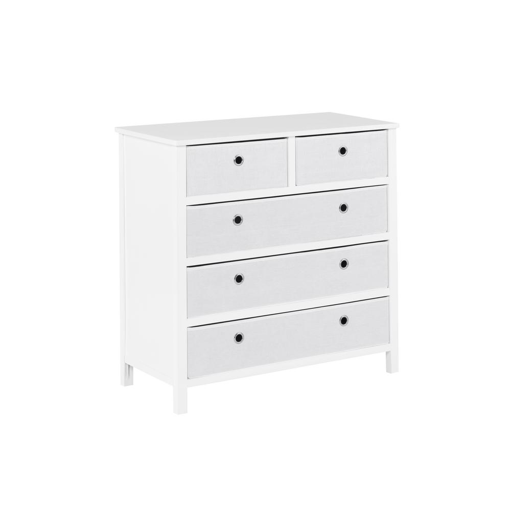 Achim Ez Home Solutions 5 Drawer White Foldable Split Single