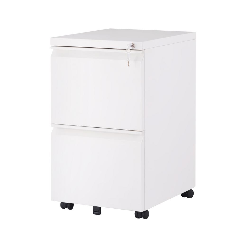 Merax White Stable File Cabinet Fully Assembled Except Wheels Wf191012aak The Home Depot