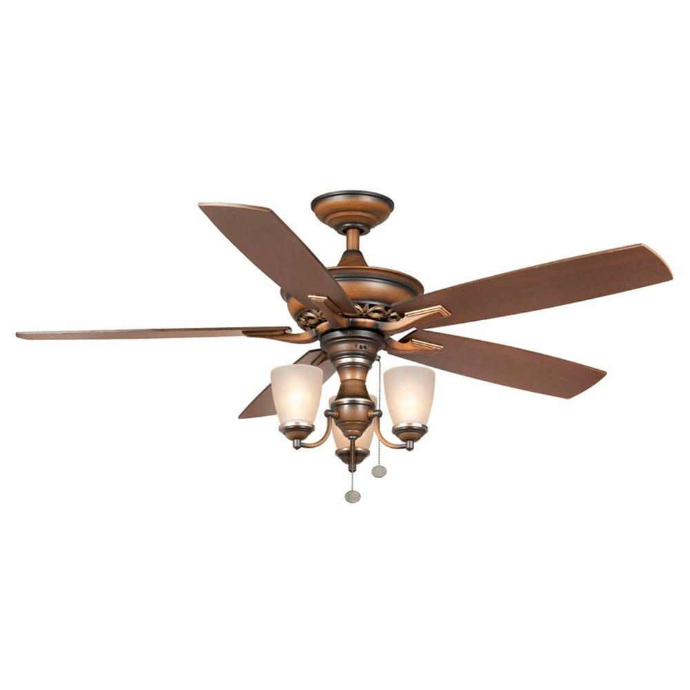 Hampton Bay Bay Island 52 in. Indoor Desert Patina Ceiling Fan with