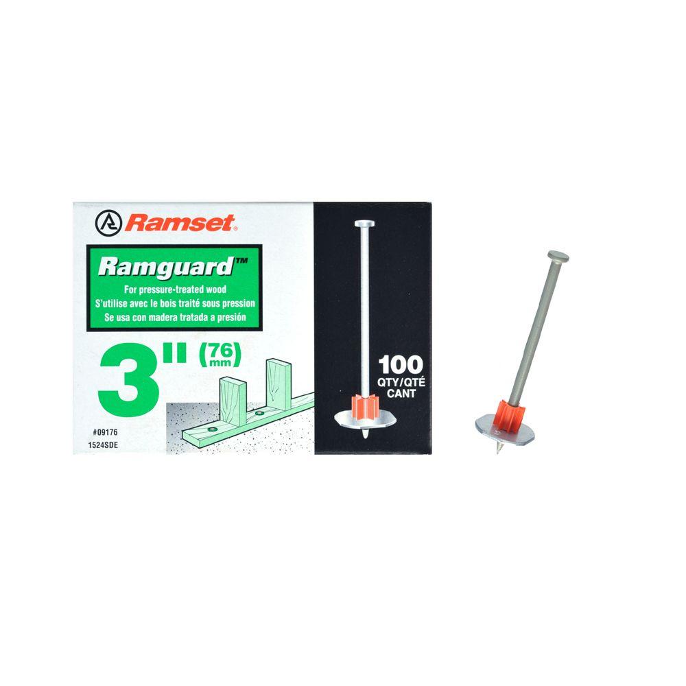 Ramset Ramguard 3 in. Drive Pins with Washers (100Pack)09176 The