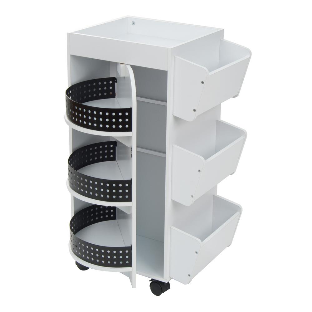 21.75 inch W x 14.25 inch D x 34.5 inch H Swivel 3-Shelf PB Utility Craft...