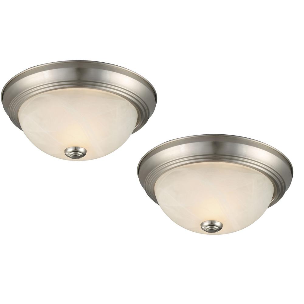 Design House 2 Light Satin Nickel Flush Mount Pack 519249 The 2 Light Satin Nickel Flush Mount Pack
