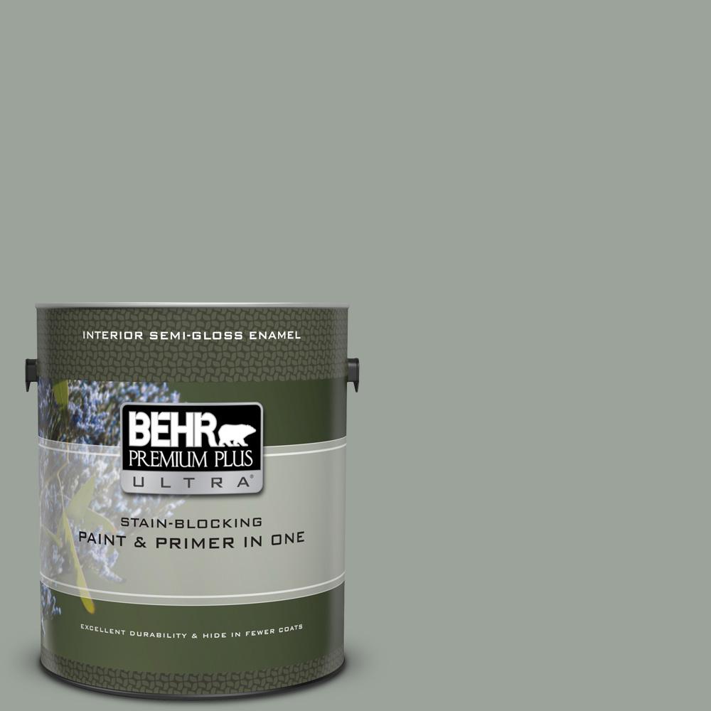 Behr Premium Plus Ultra 1 Gal 710f 4 Sage Gray Semi Gloss Enamel 710f 4 Sage Gray Semi Gloss
