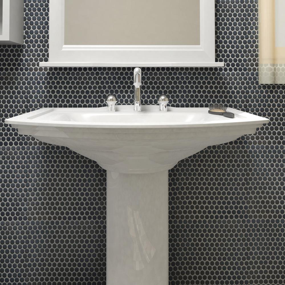 Merola Tile Hudson Penny Round Matte Black 12 In X 12 5 8 In X 5