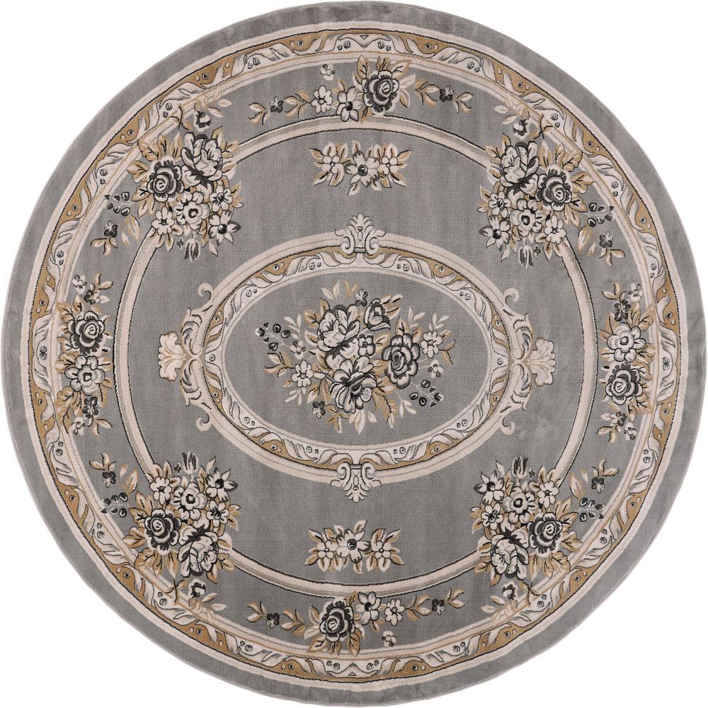 Well Woven Timeless Le Petit Palais Grey Traditional Medallion 8 ft. x